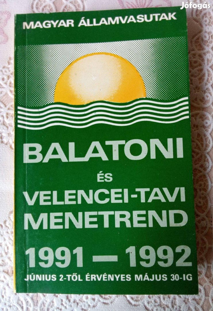 MÁV Balatoni és Velencei -tavi menetrend 1991-1992