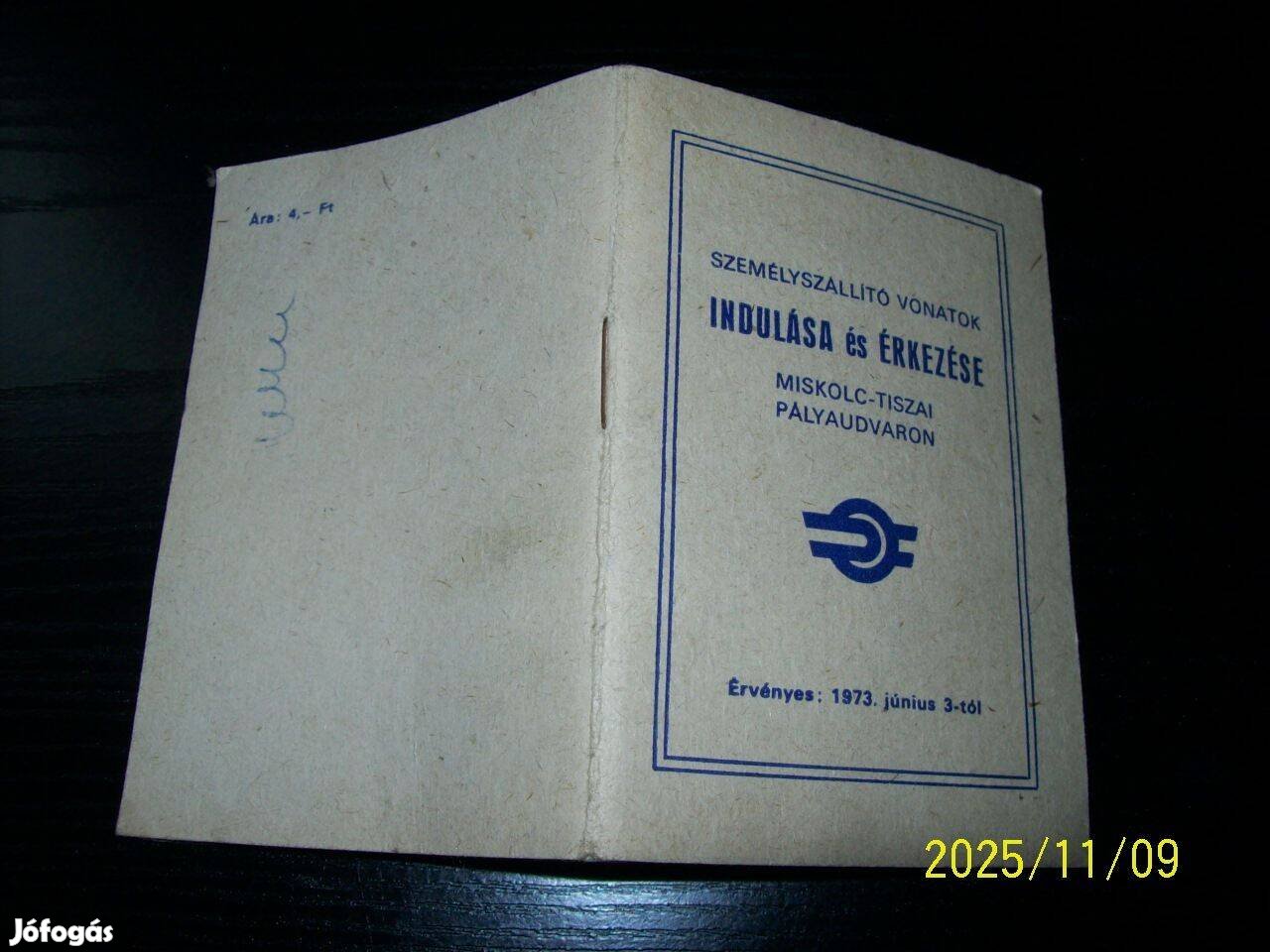 MÁV menetrend 1973-Miskolc-Tiszai pályaudvar