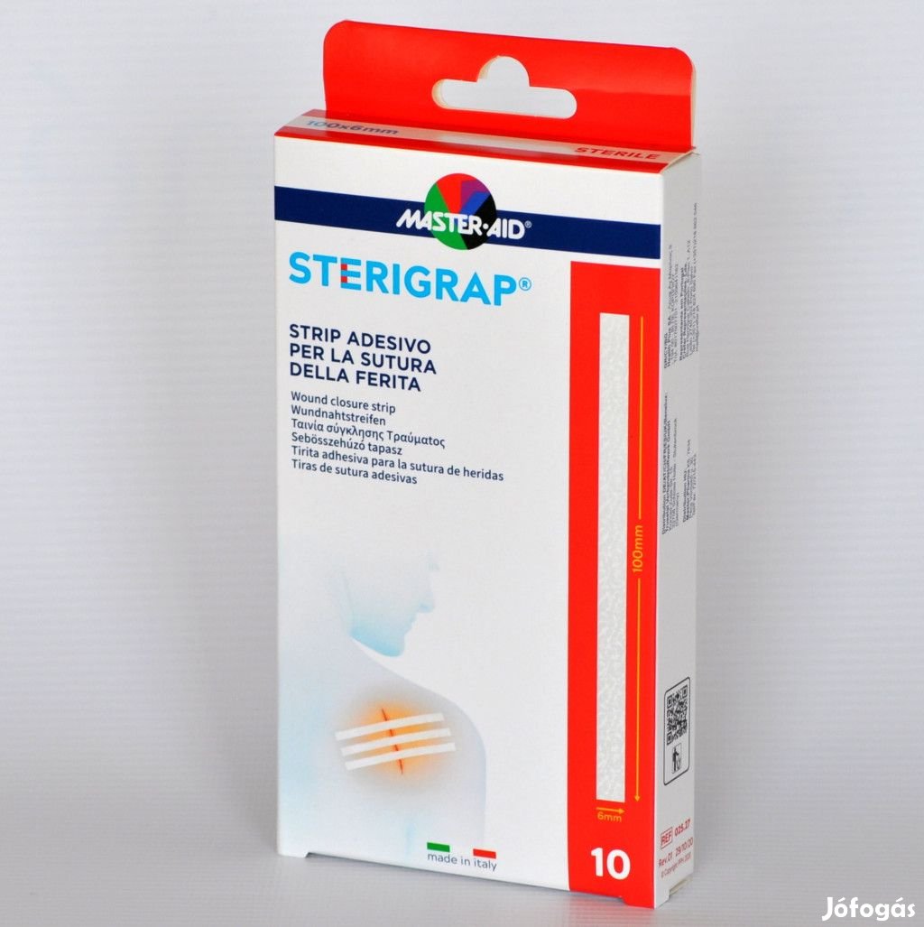 MA STERIGRAP SEBÖSSZEHÚZÓ STERIL RAGTAPASZ SEBTAPASZ 100X6MM 10X