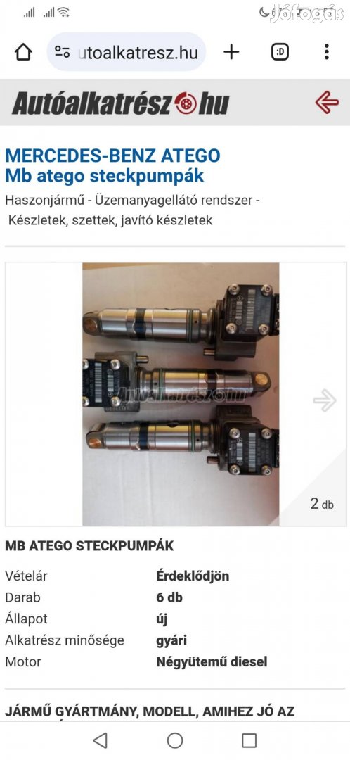 MB Atego steckpumpa 