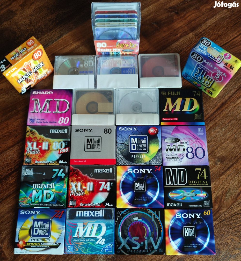 MD minidisc gyári új fóliás lemezek 