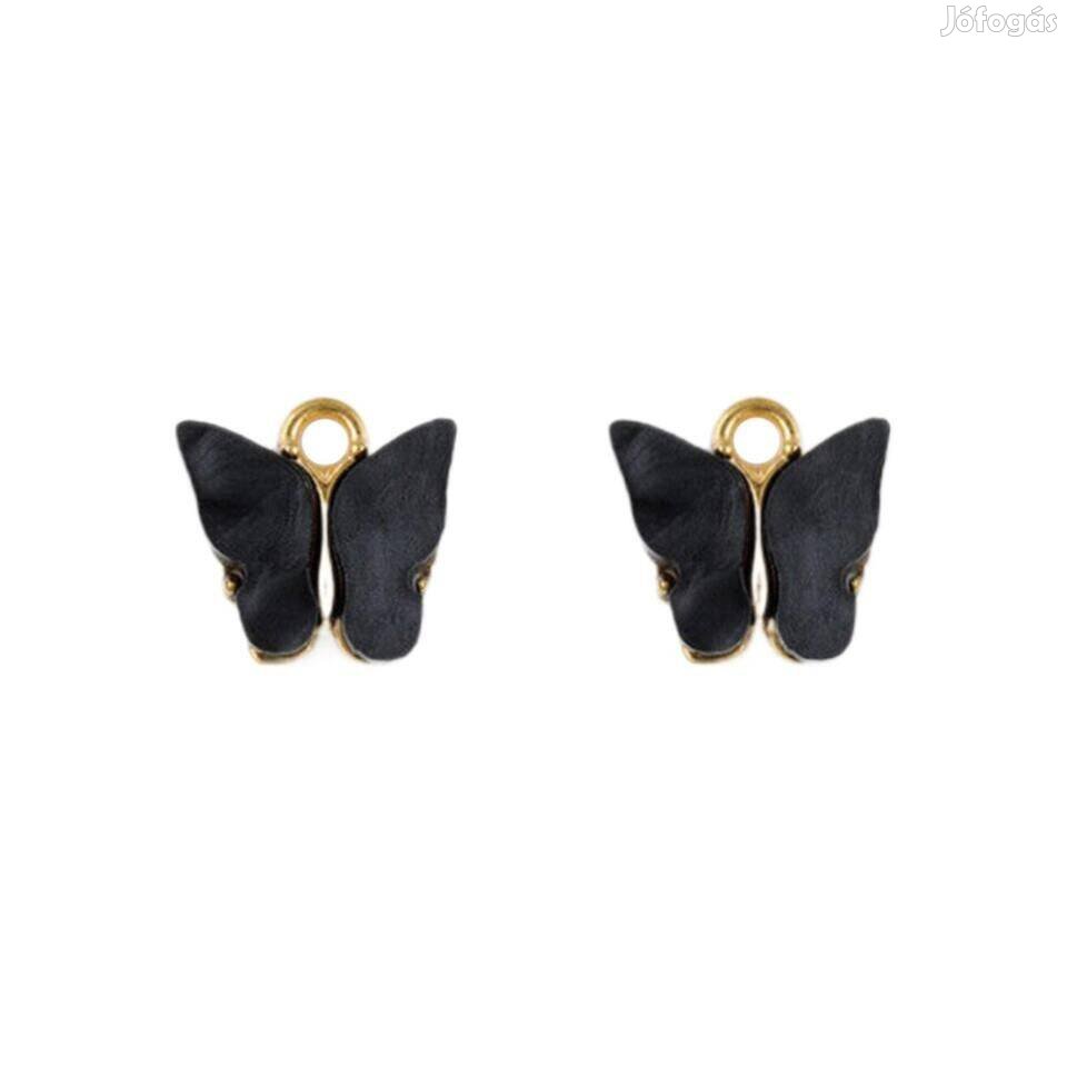 MED23 - Fekete színű Pillangó medál, fülbevaló 15x12mm