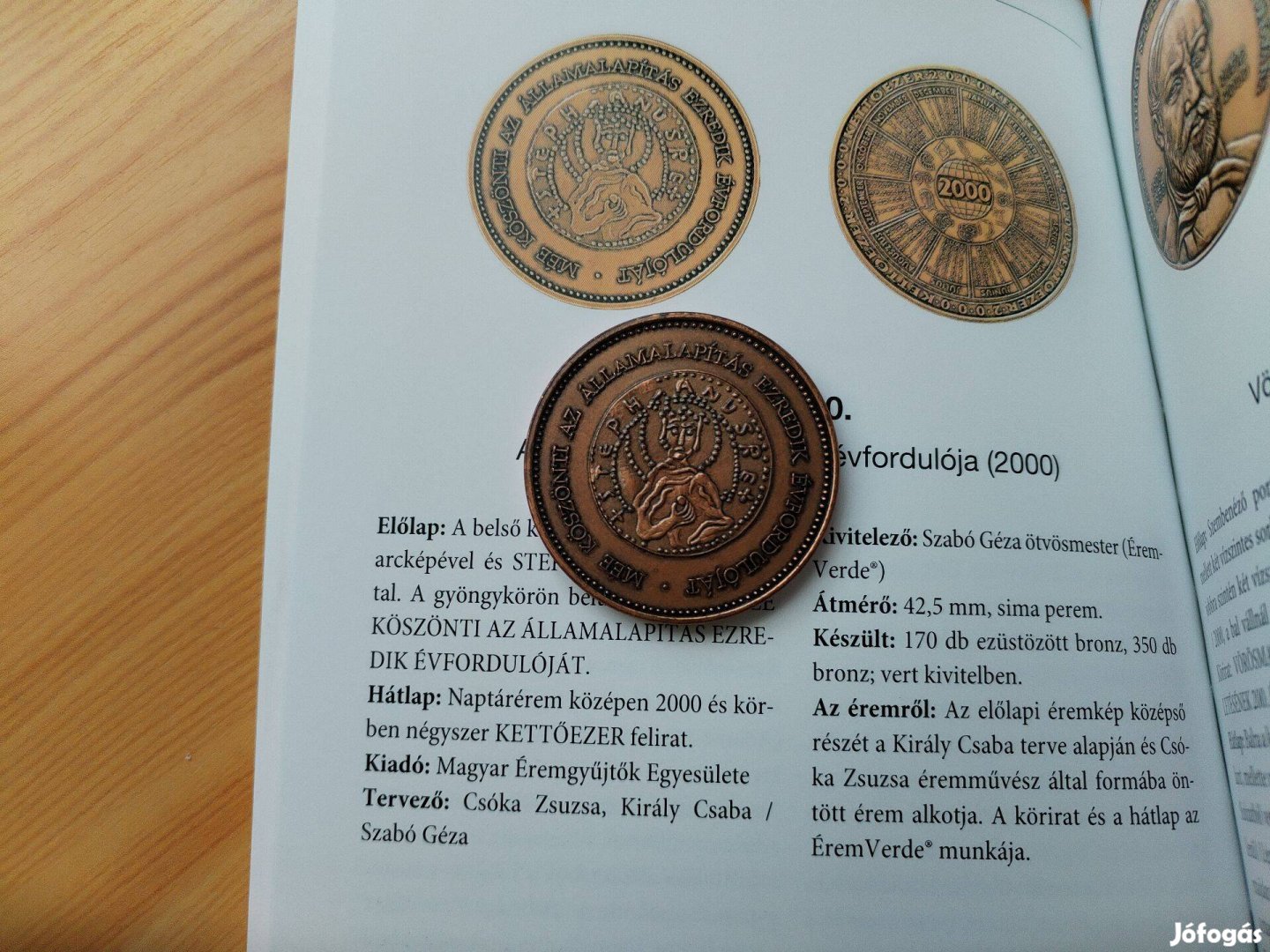 MÉE. 2000-res év évfordulójára bronz érem