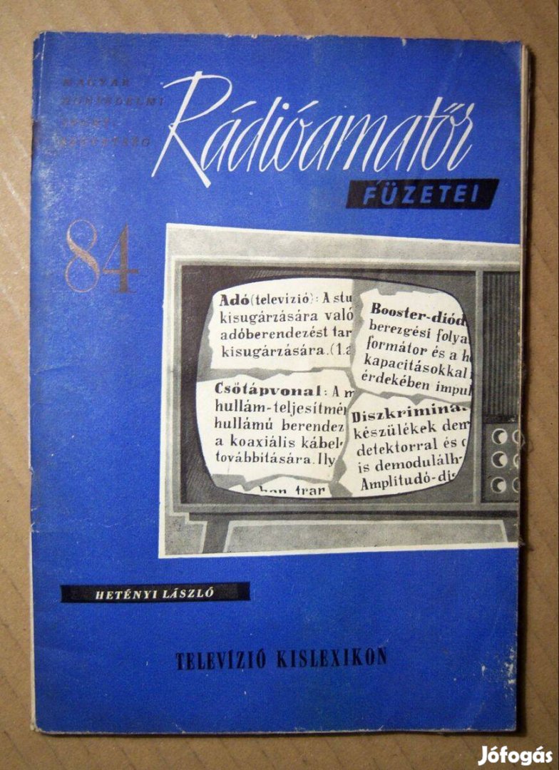 MHS Rádióamatőr Füzetei 84. Televízió Kislexikon (Hetényi László) 1964