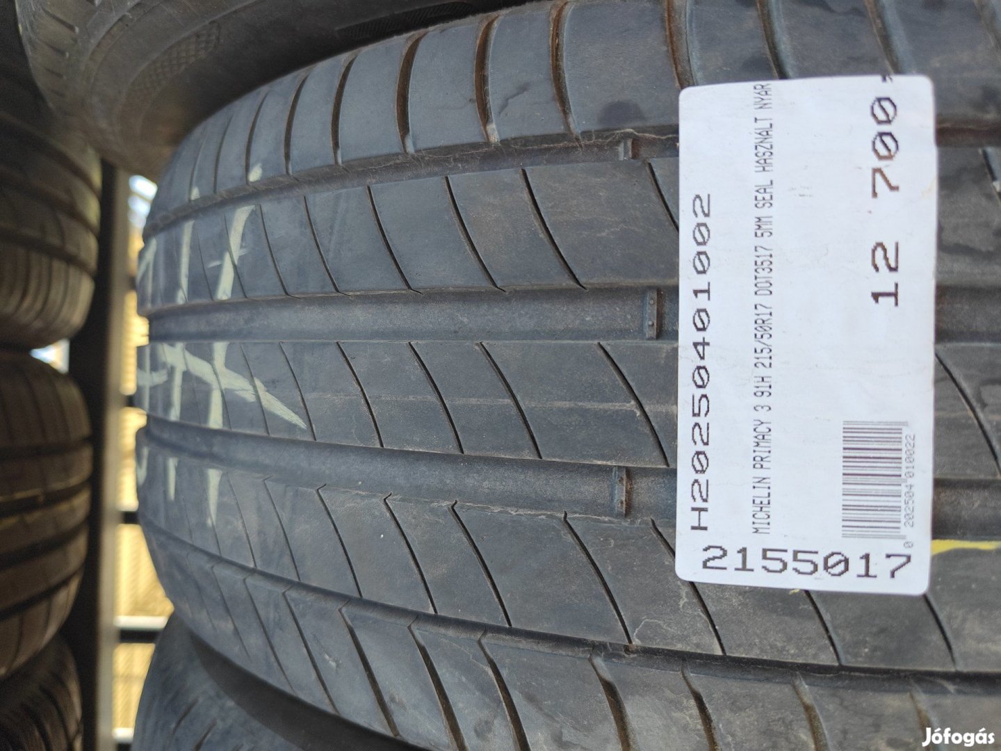 MICHELIN PRIMACY 3 91H 215/50R17 DOT3517 5MM SEAL HASZNÁLT NYÁRIGUMI