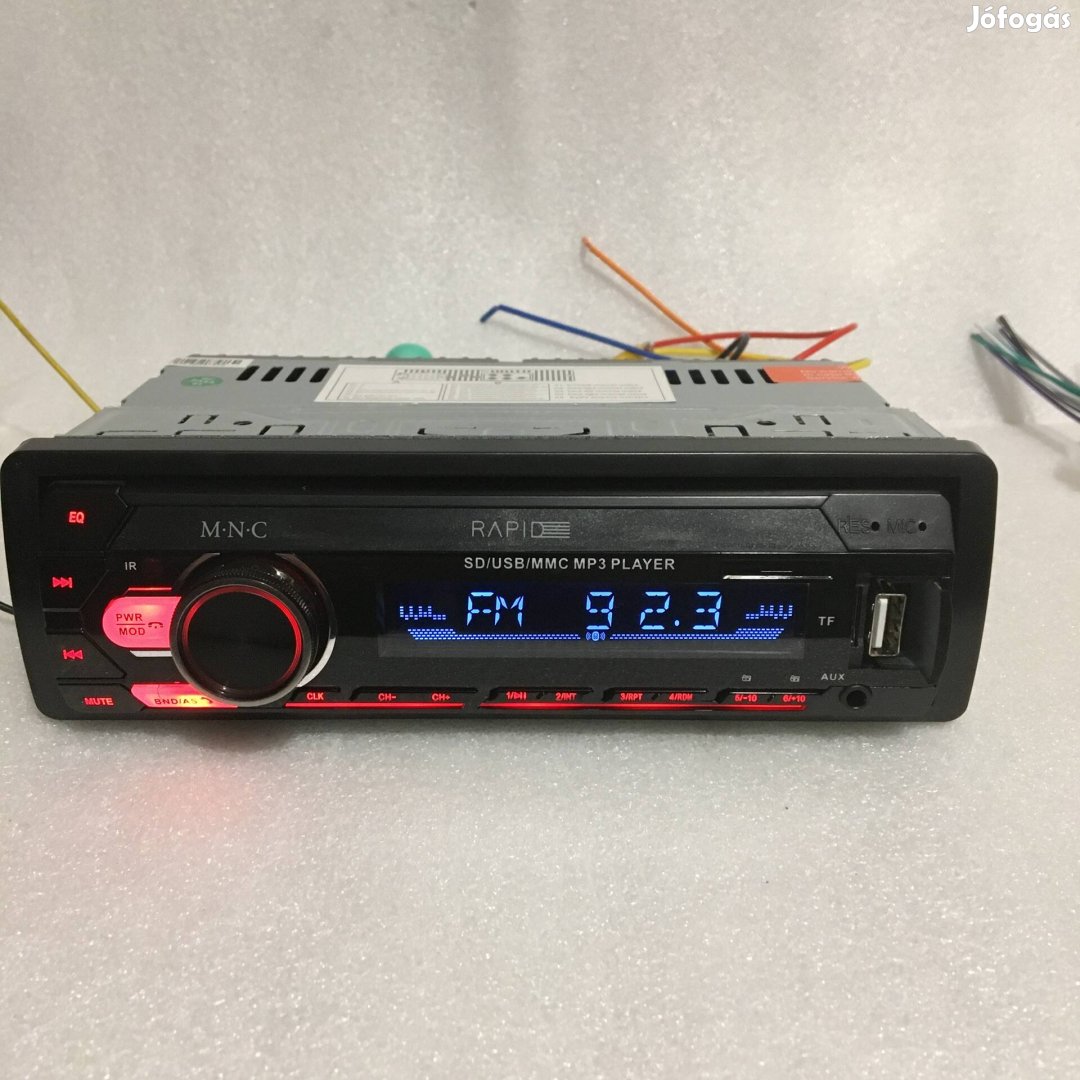 MNC Autó rádió autórádió fejegység lejátszó USB - Bluetooth - AUX