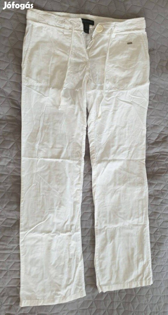MNG / Mango Casual Sportwear fehér vászon hosszúszárú női nadrág 36-os