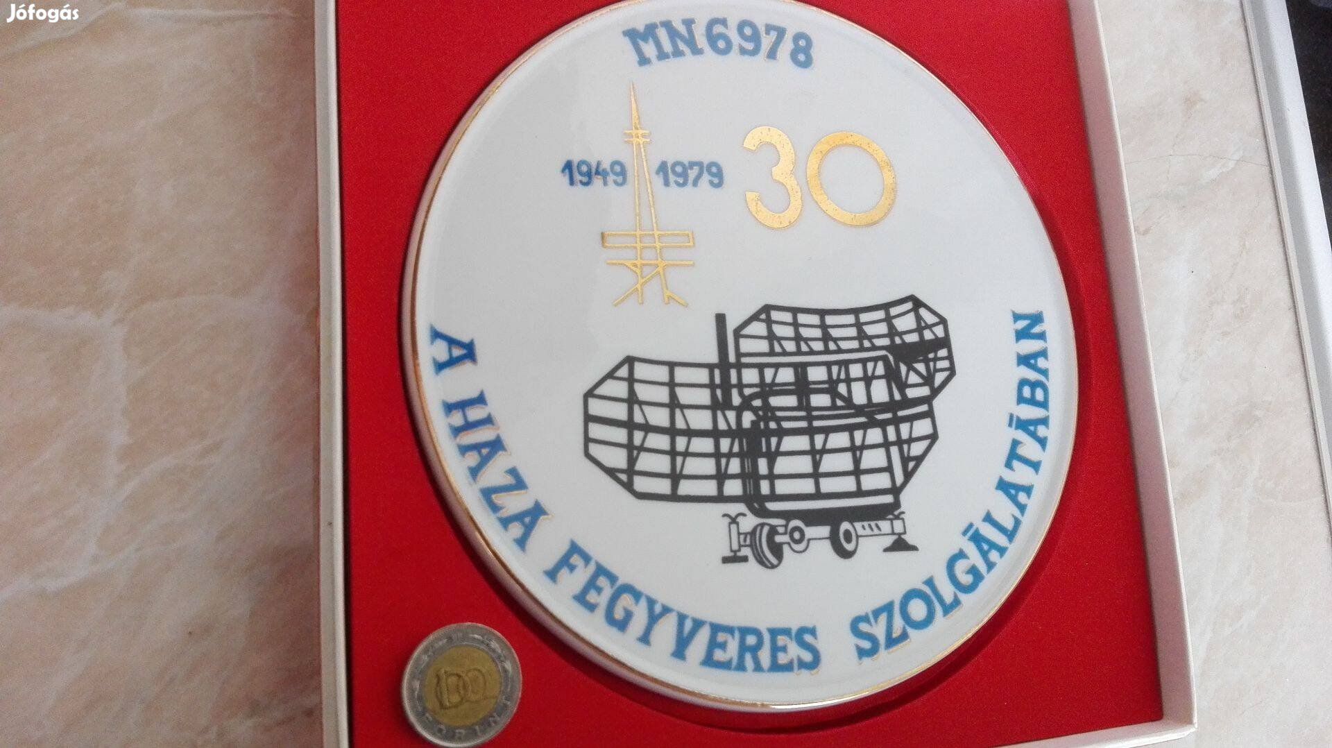 MN 6978 Taszár Hollóházi porcelán kitüntető plakett1949-1979
