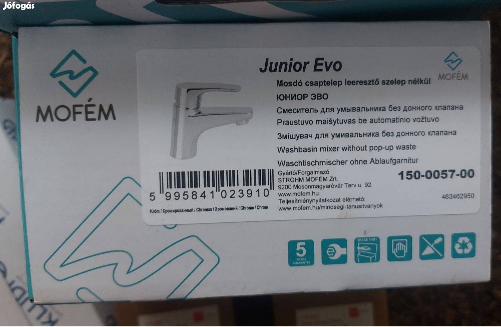 MOFÉM Junior Evo mosdó csaptelep, egykaros, Klikkes leeresztővel eladó