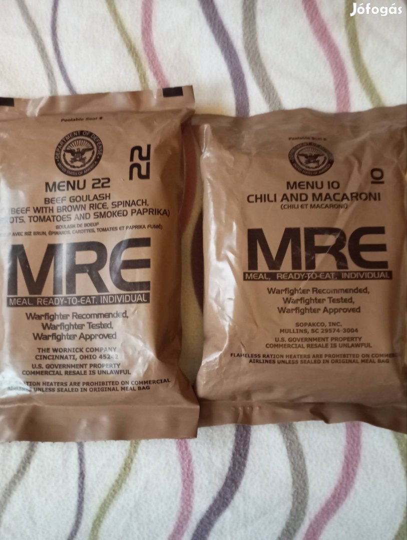 MRE USA katonai ételcsomag