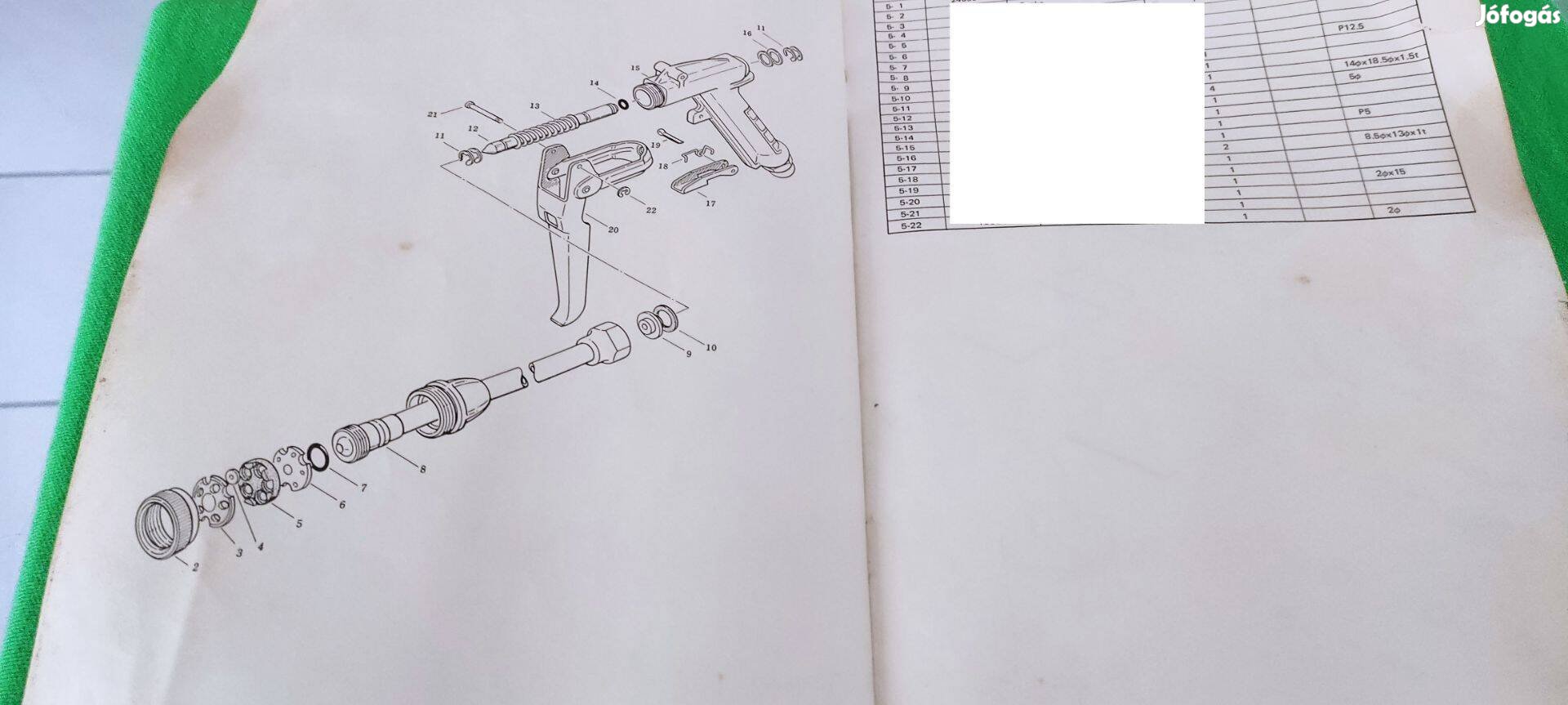 MS100E Maruyama, Japán hordozható permetező, alkatrészlistáj