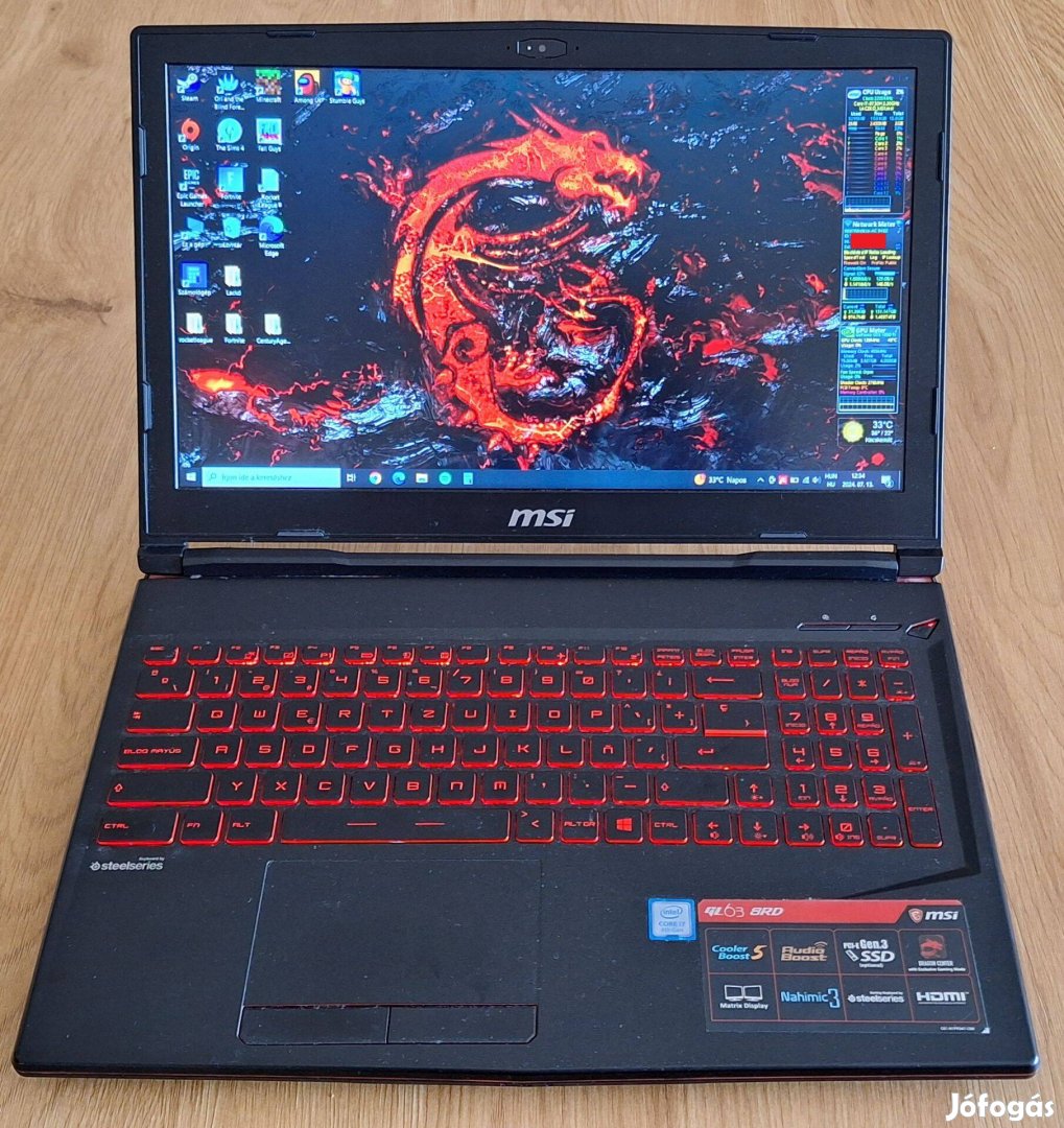 MSI GL63 8RD laptop