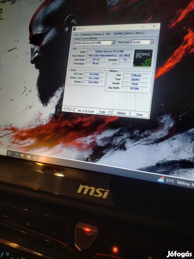 MSI Gamer Laptop -i7 12gb ram Gtx 3gb