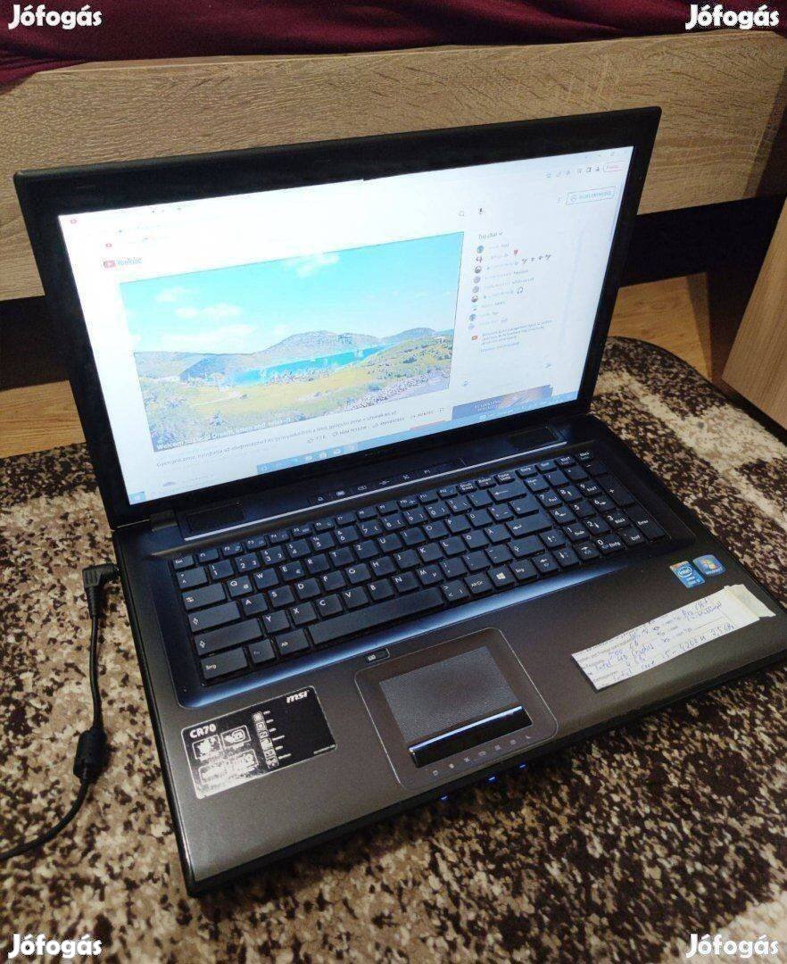 MSI MS-1758 laptop notebook i5-4200M 2.5 GHz 4 GB 17.3" kijelző