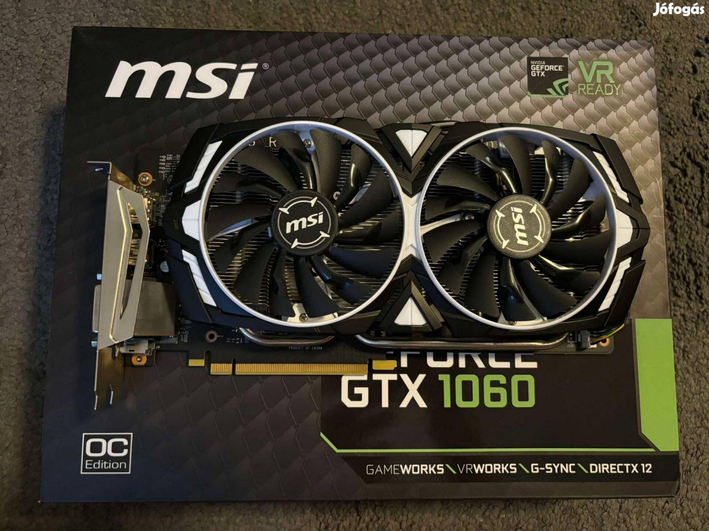 MSI Nvidia Gtx 1060 3GB Armor Edition Videókártya