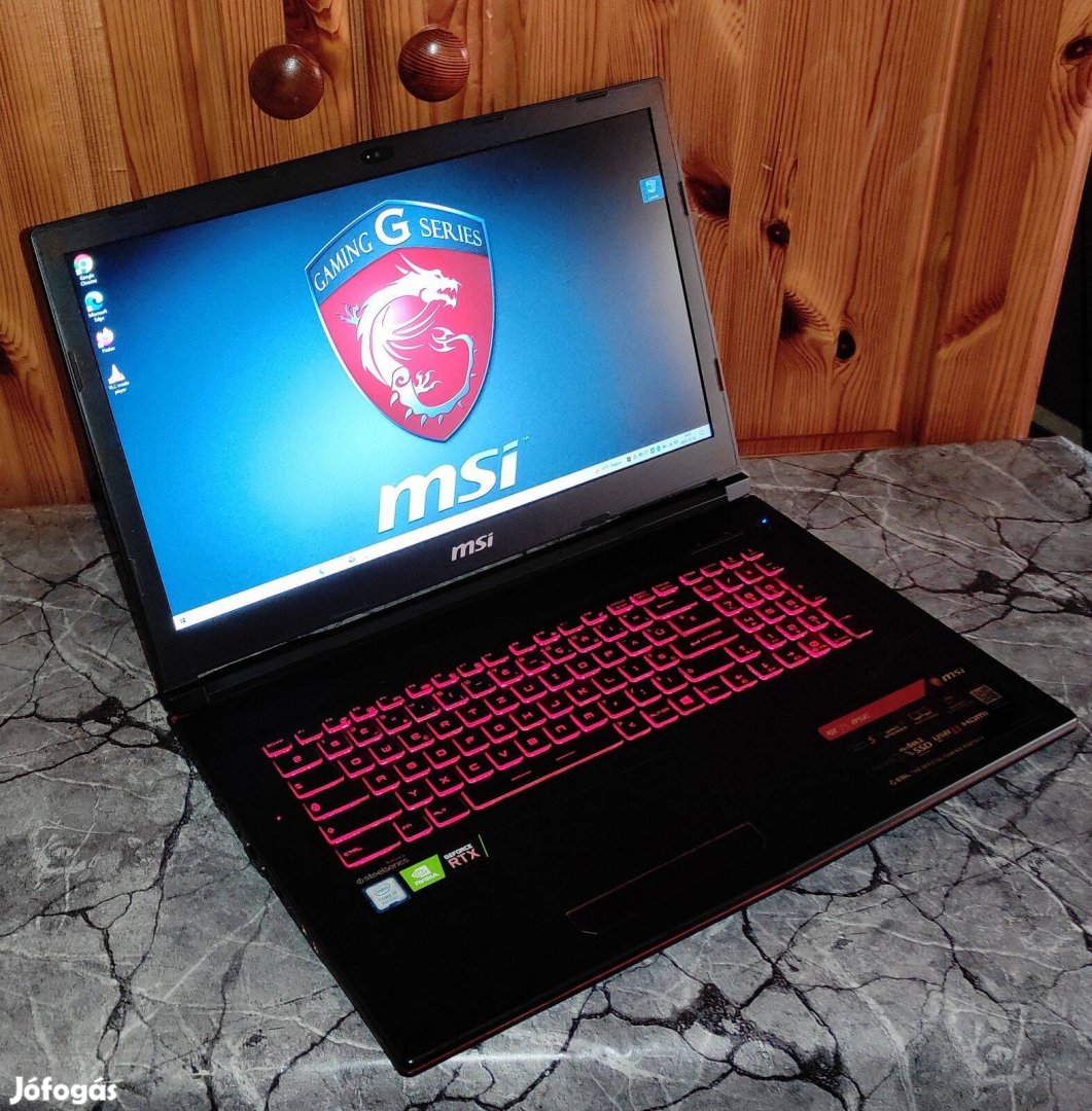 MSI brutál gamer laptop/i7-8750H/ Rtx 2060 6GB DDR6!