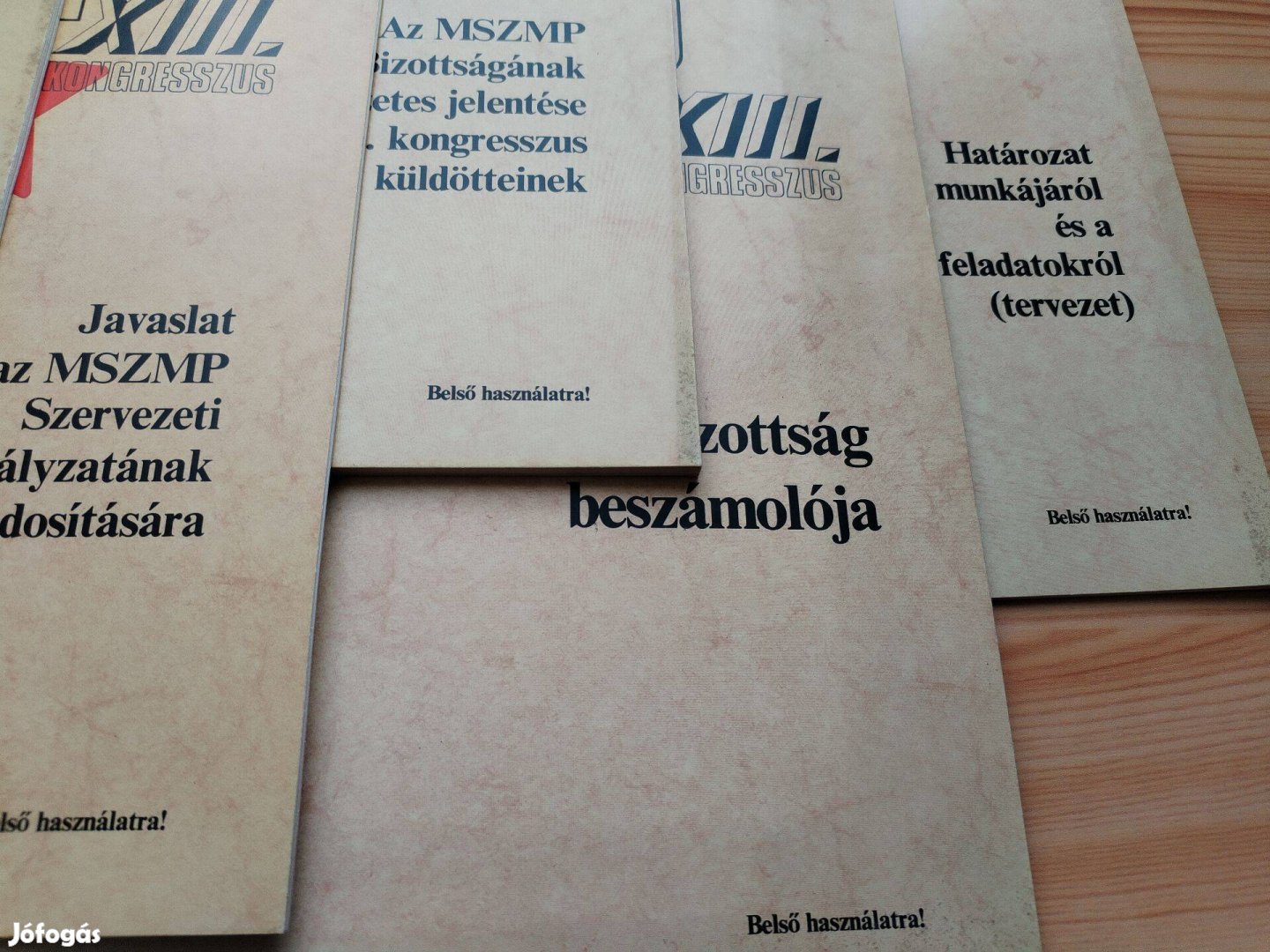 MSZMP XIII. Kongresszusa belső használatú programfüzetek ko