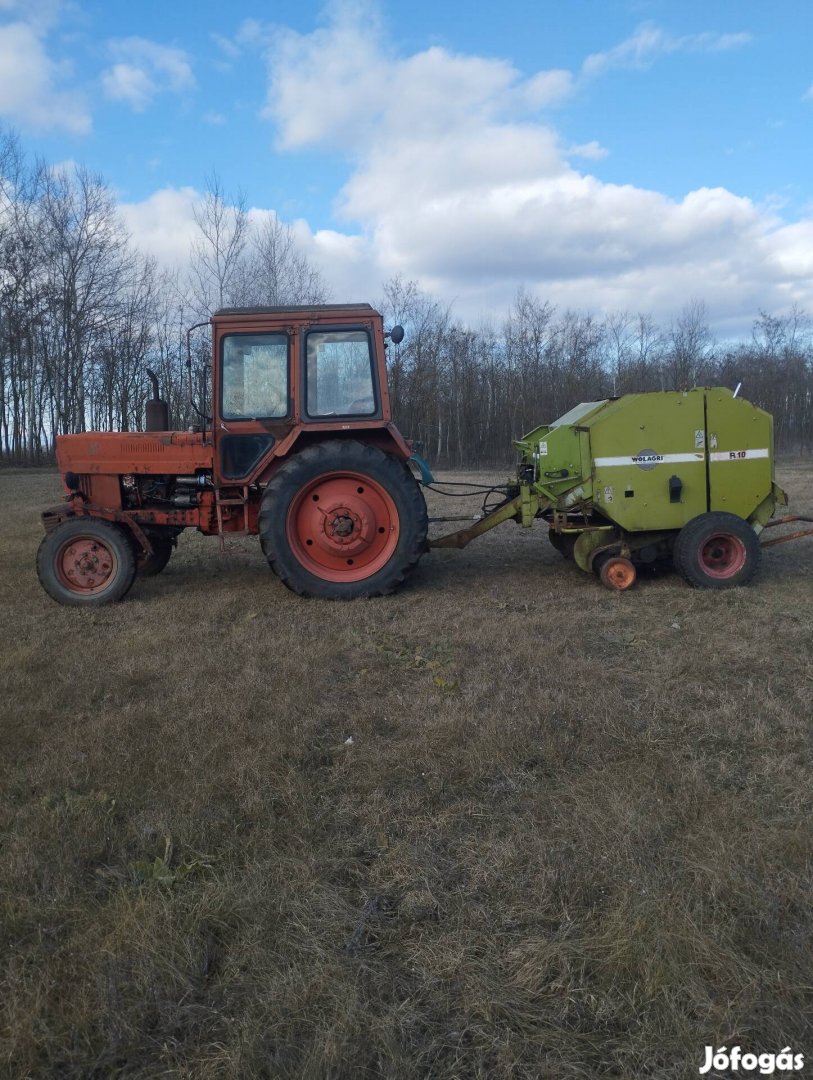 MTZ 80 traktor wolagri R 10 körbálázó eladó 