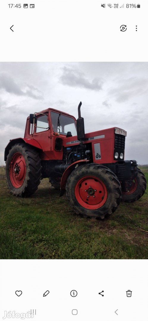 MTZ 82 kisfülkés traktor eladó