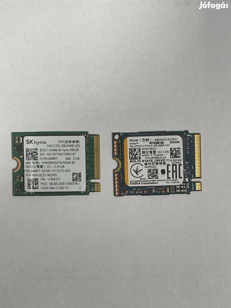 M.2 Pcie (Nvme) SSD 256GB több darab 2230 és 2280