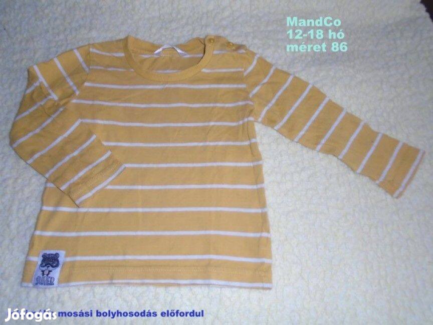 MCo csíkos hosszú ujjú felső 12-18 hó méret 86
