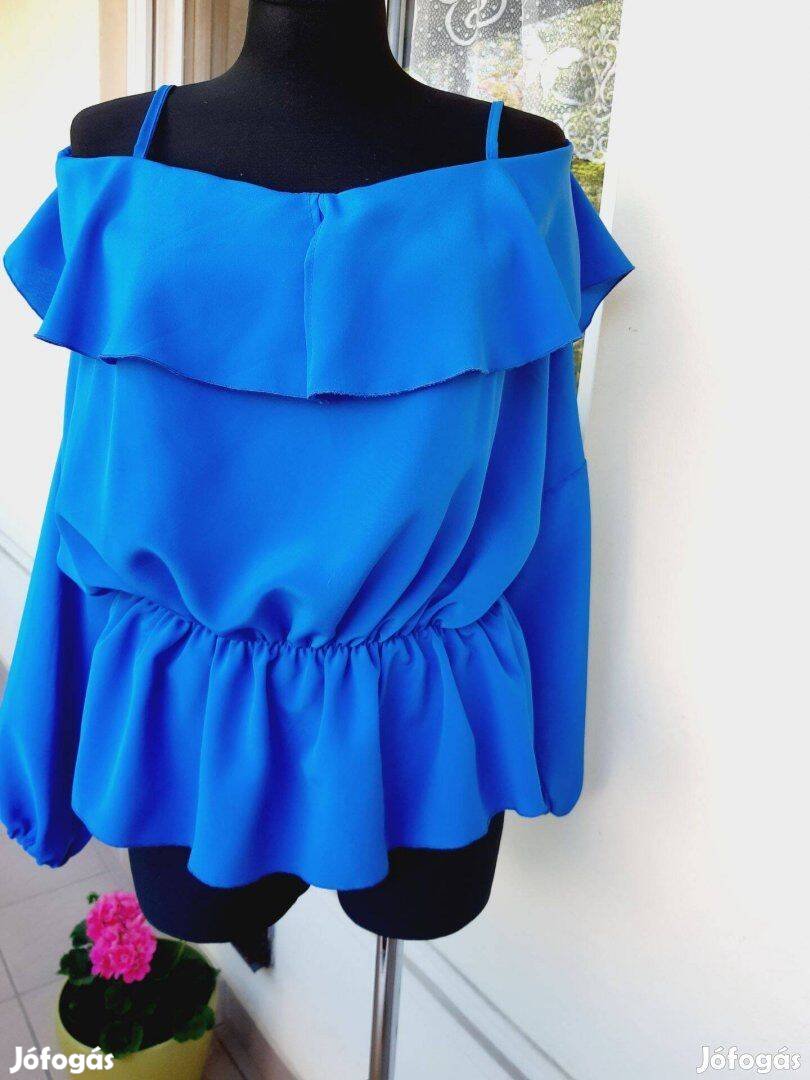 M/L-es gyönyörű kék,váll lehúzhatós divatos női felső