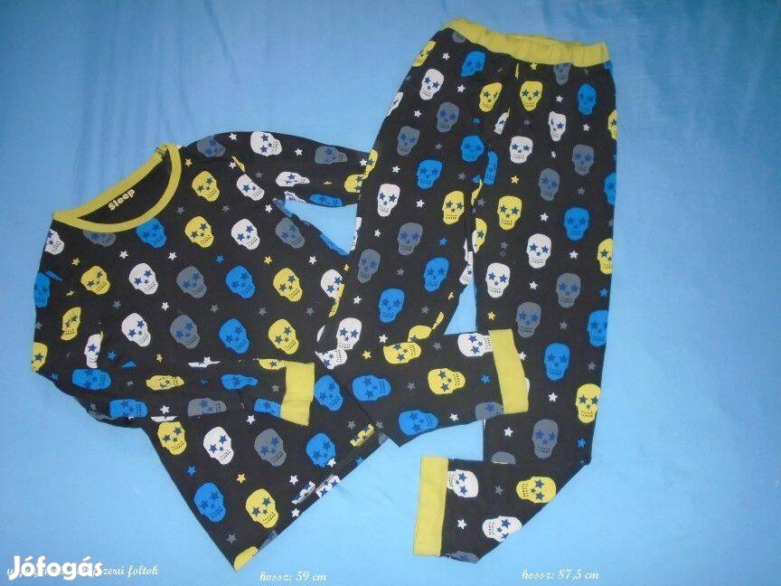 M&S mintás pizsama szett nadrág + felső 11-12 évesre (méret 152)