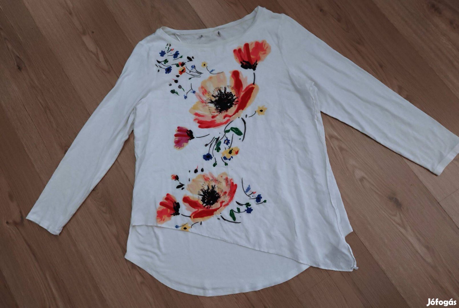 MS női pipacsos virágos rugalmas blúz L 42