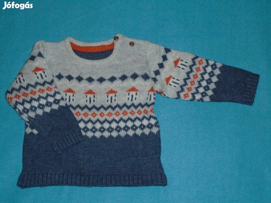 MS szürke és mintás kötött pulóver 9-12 hó méret 80
