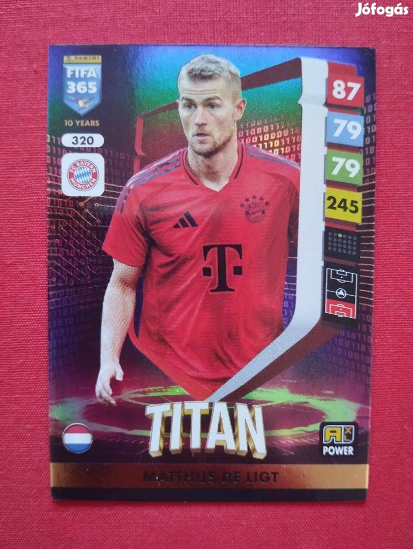 M. de Ligt (Bayern München) FIFA 365 2025 Power Titan focis kártya