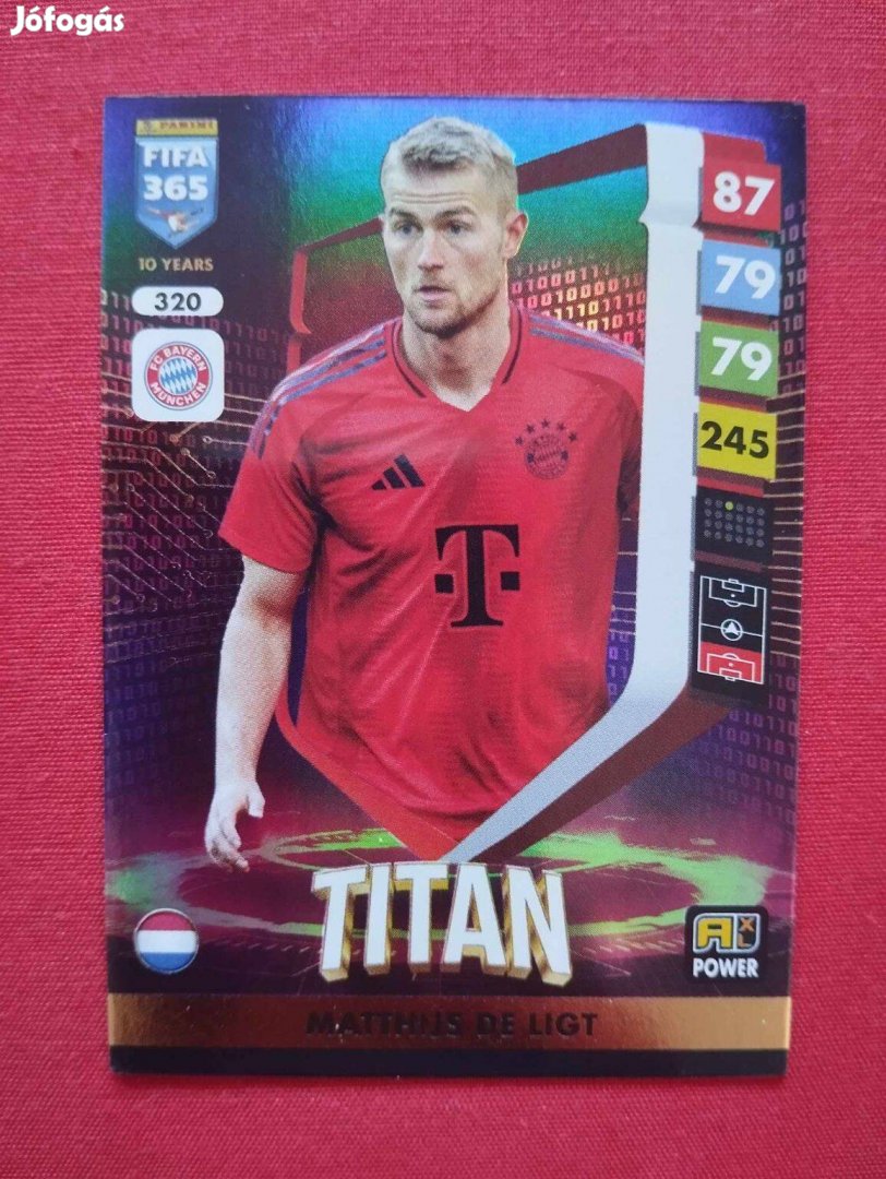 M. de Ligt (Bayern München) FIFA 365 2025 Power Titan focis kártya