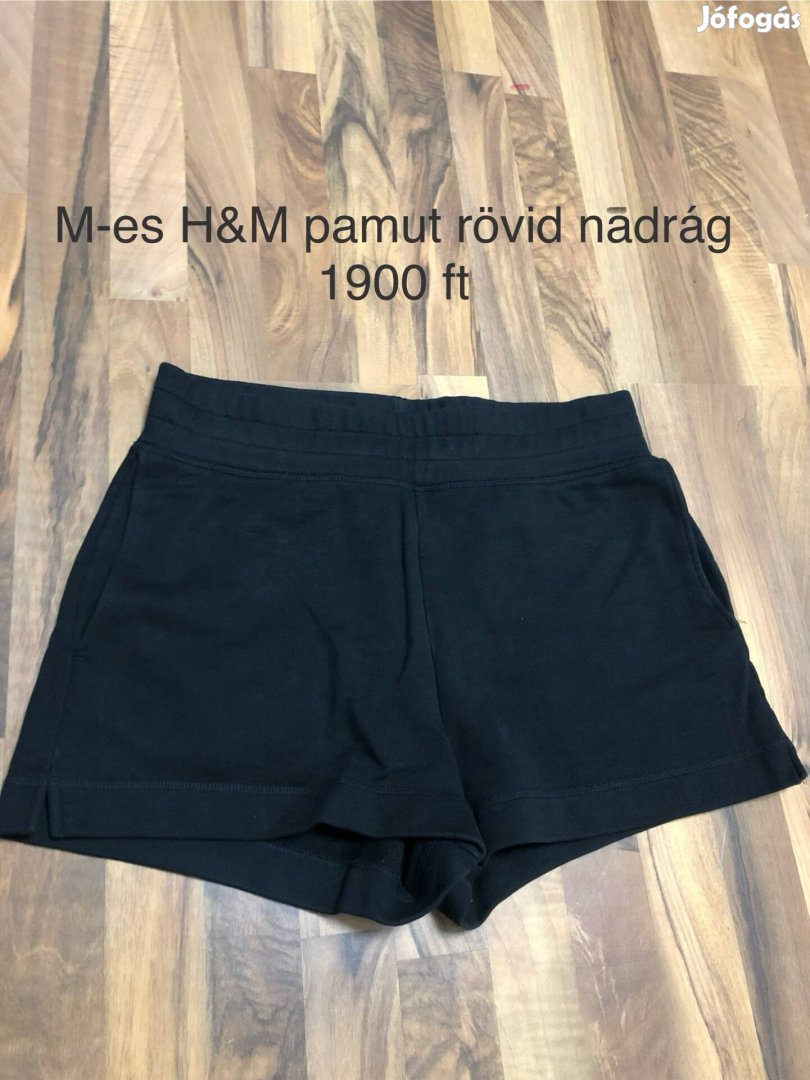 M-es H&M fekete pamut rövid nadrág