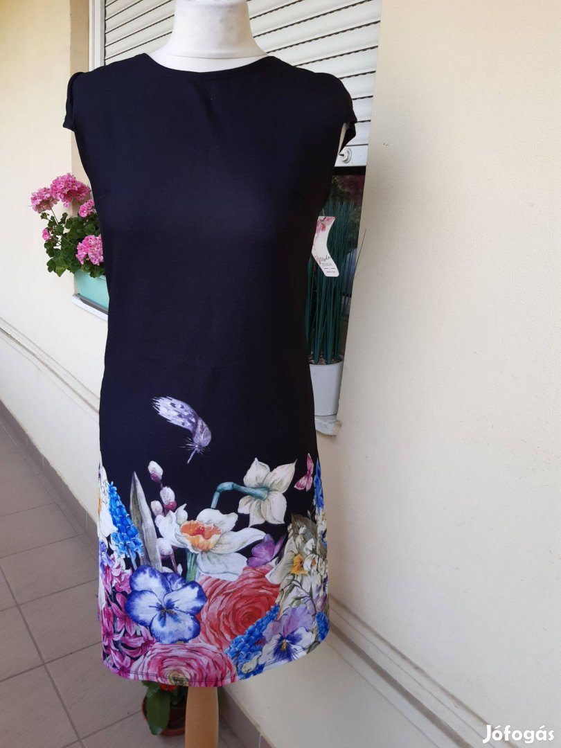 M-es Új cimkés,Olasz elegáns,virág mintás női ruha