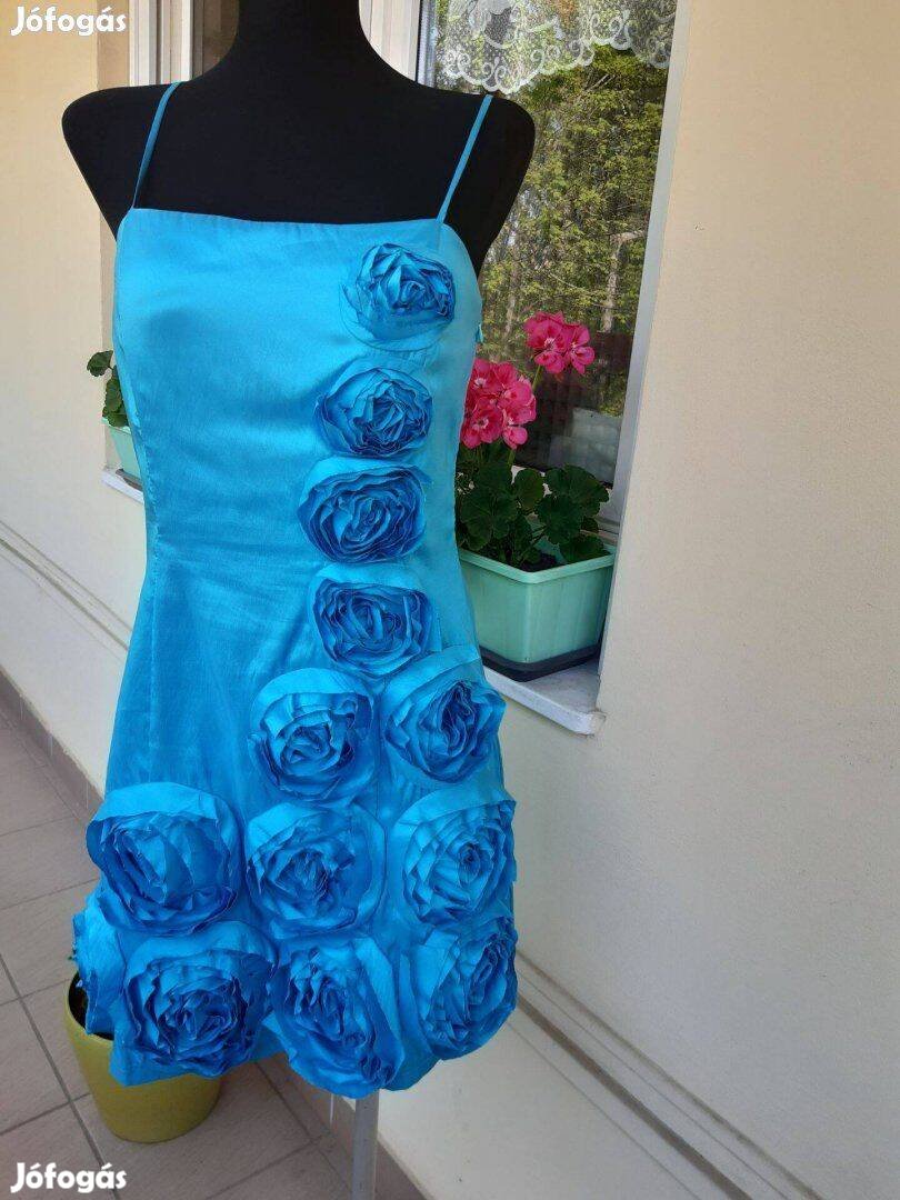 M-es gyönyörű kék,pushup-os alkalmi női ruha