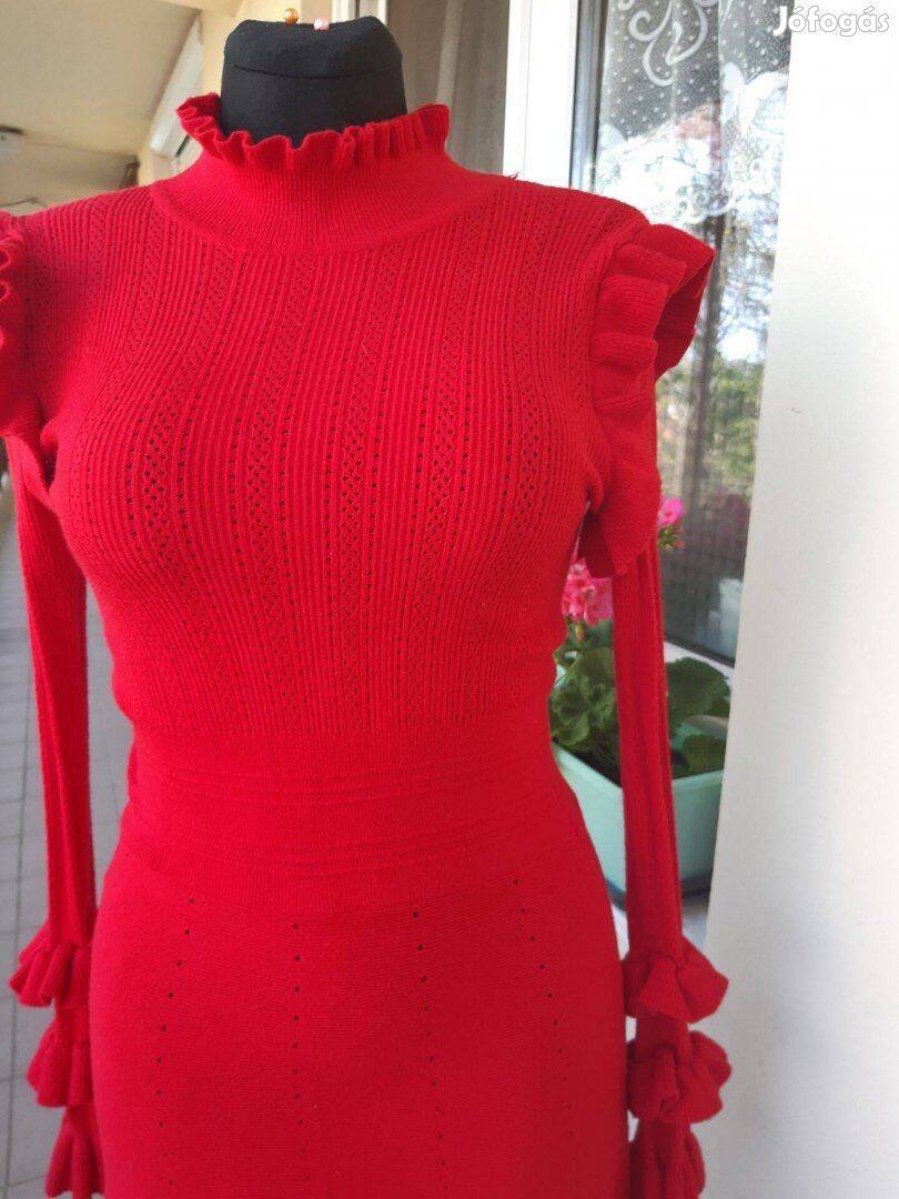 M-es gyönyörű piros pamut női ruha