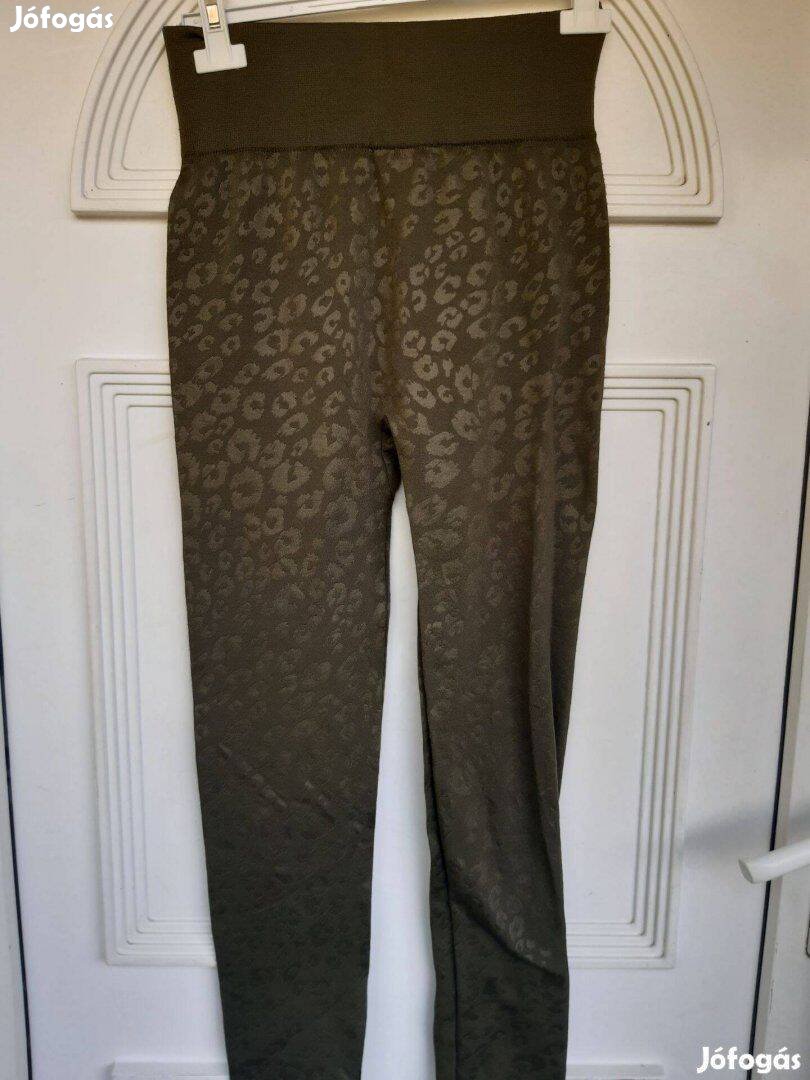 M-es khakizöld meleg női leggings