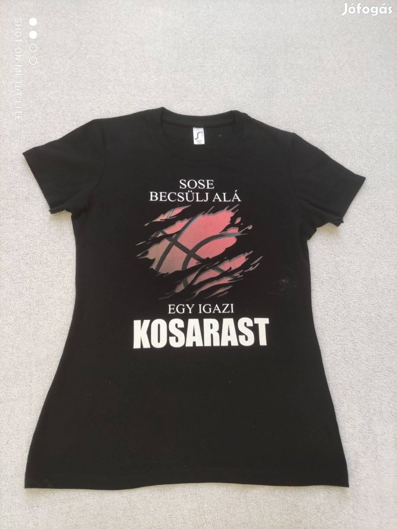 M-es női póló kosaras felirattal magyar termék