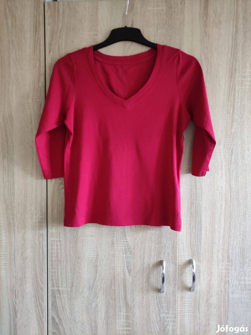 M-es piros pamut női póló TU
