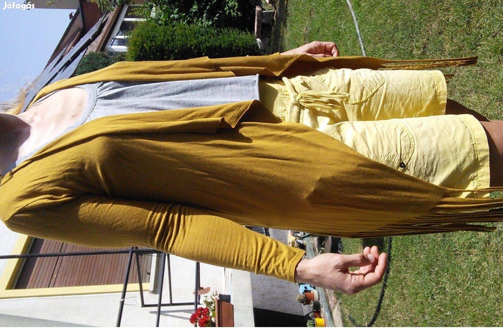 M-es rojtos mustár színű felső kardigán női M sárga