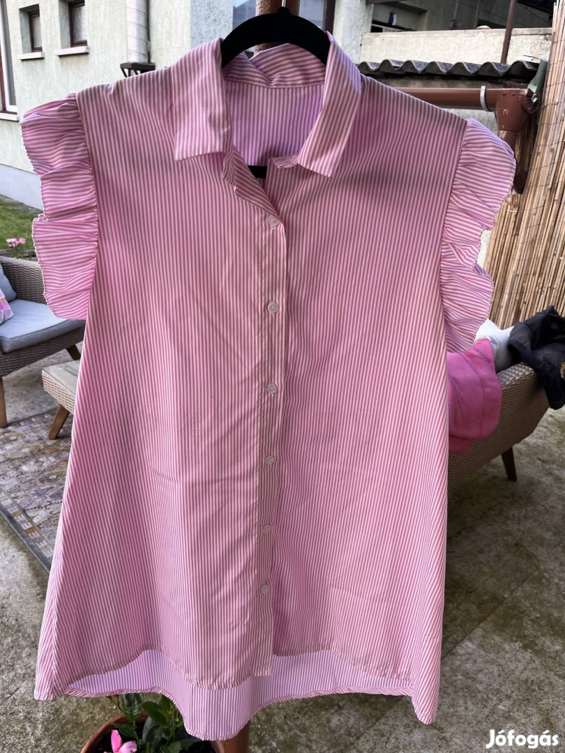 M méretű rózsaszín fehér nyári ruha