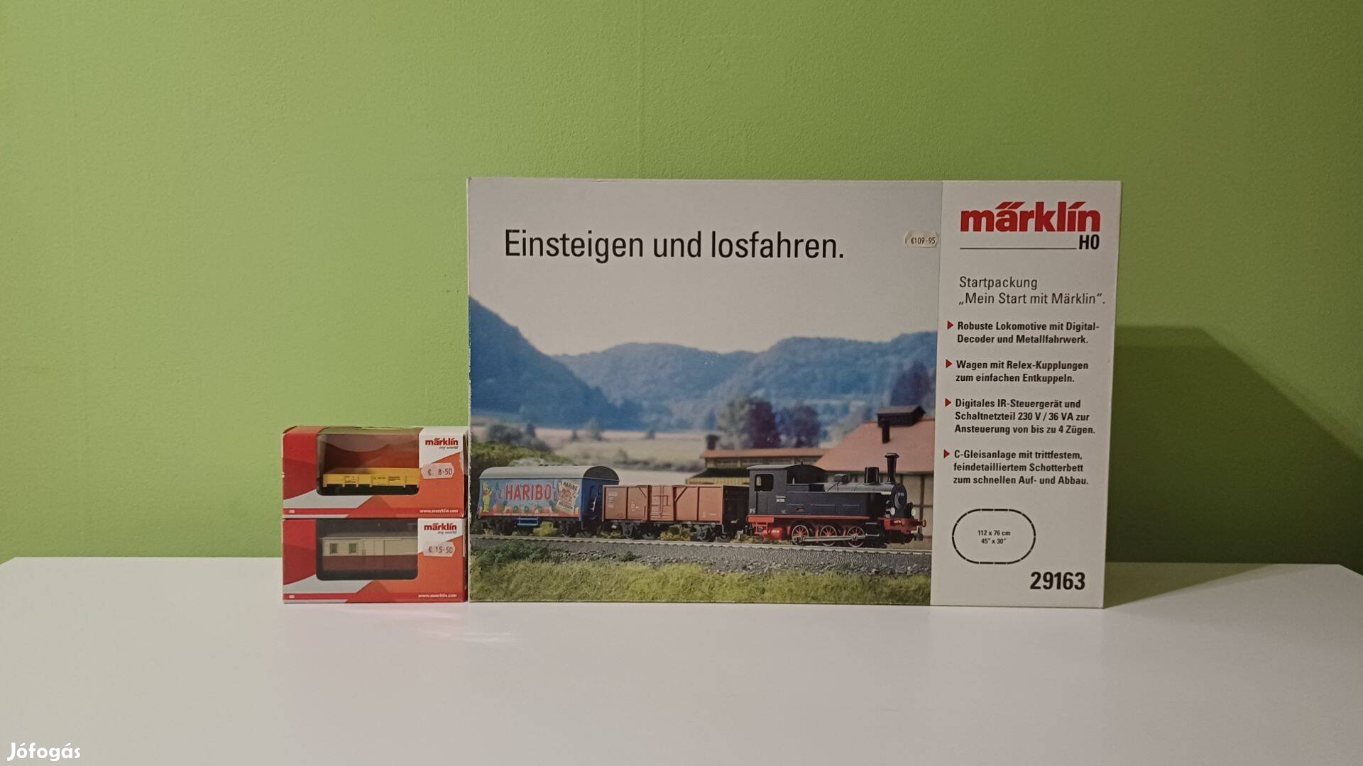 Märklin 29163 H0 vonat szett ajándék vasúti kocsikkal