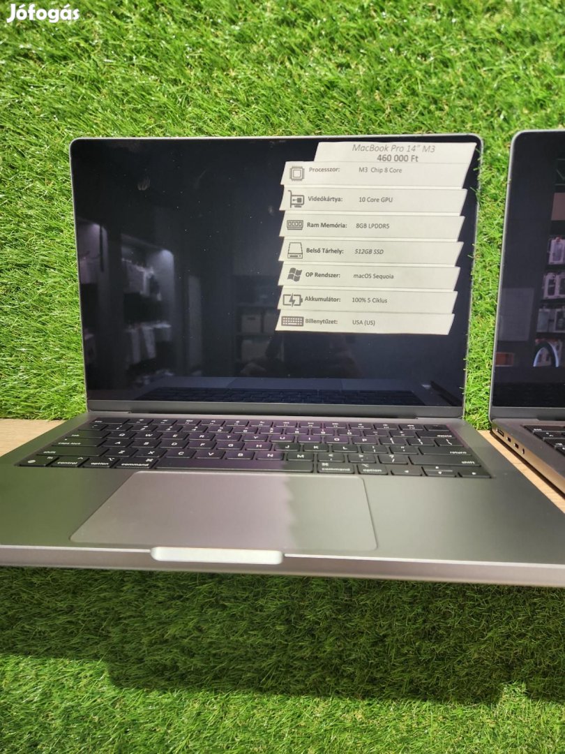 MacBook Pro M3 14 Wi-Fi 512 GB, 12 hó garancia