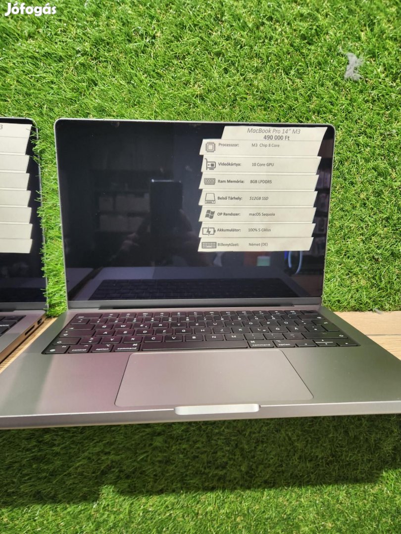MacBook Pro M3 14 Wi-Fi 512 GB, 12 hó garancia
