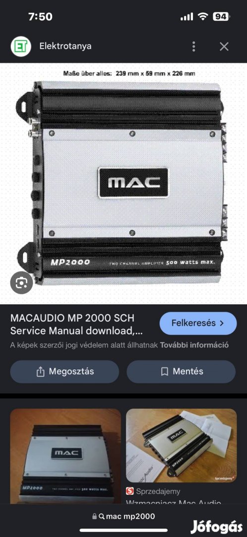 Mac MP2000 autó hifi erősítő 