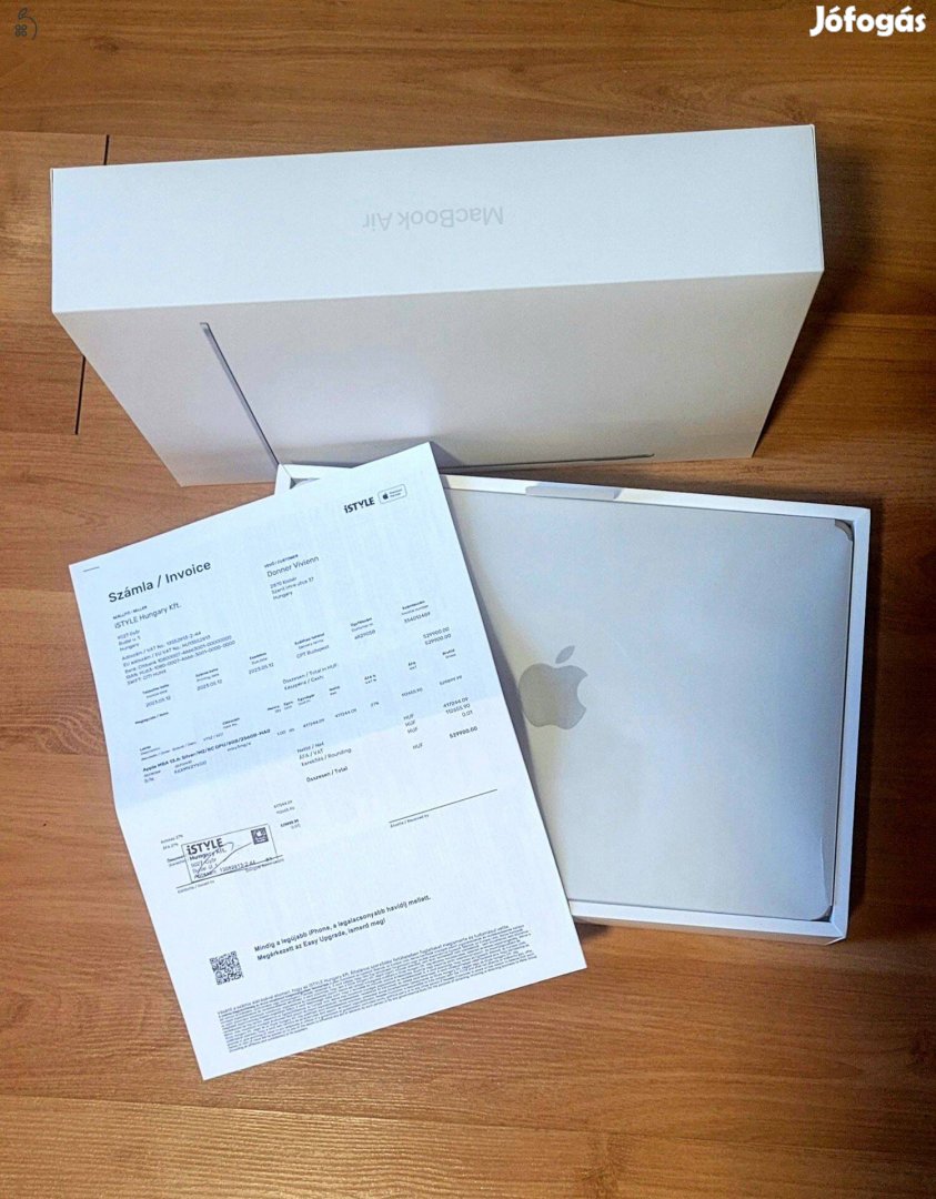 Macbook Air 13,6" M2 2022, Szürke (2026-ig Apple Garanciás)