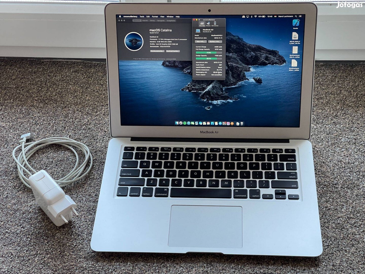 Macbook Air 13" CTO i7/8GB RAM/256GB SSD Megvigyázott állapot!