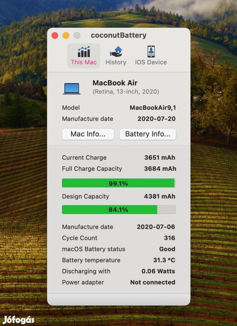 Macbook Air 13" Retina kijelzővel asztroszürke (2020)