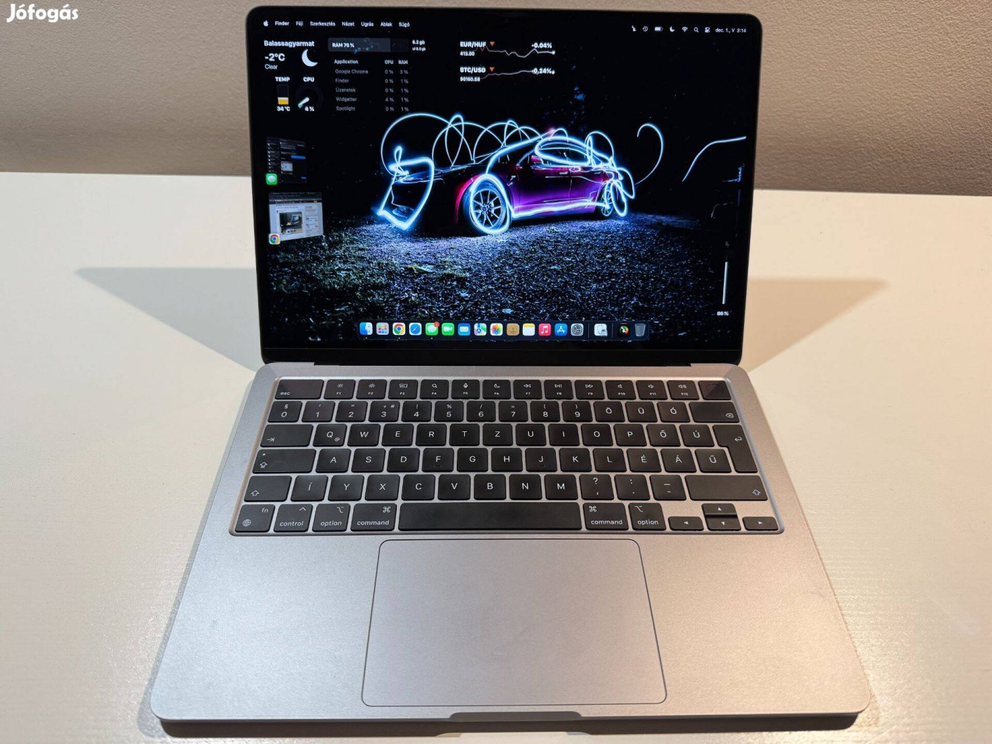 Macbook Air M2 13,6" 8GB/512GB CTO, istyle garancia 2026-ig!