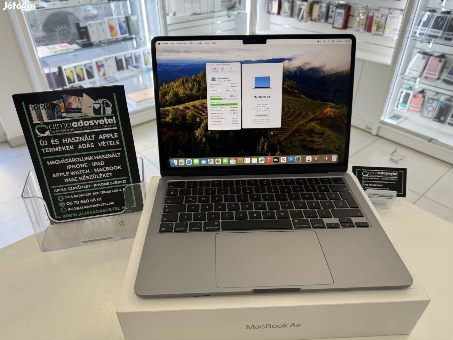 Macbook Air M3 8GB/256ssd/2 Akku Ciklus/202710.04.Gar./p3858/