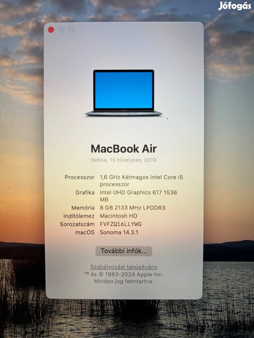 Macbook Air megkímélt állapotba eladó